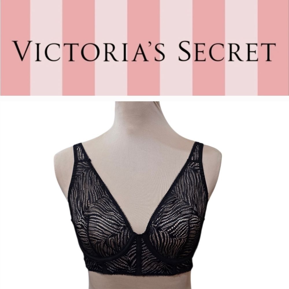 Victoria’s Secret Lace Underwire Bra | Sheer Mesh | Black | 32D